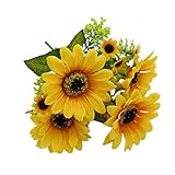 Fenteer 造花　観葉植物　装飾用　全4タイプ　ブーケ　花束　ロマンチック　プレゼント　ホーム　オフィス　 - 黄色いひまわり