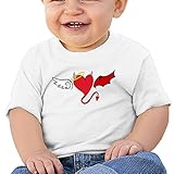 可愛い ボーイとガール 天使とデビルの選択　難しい 丸首シャツ 体に合う White Size 24 Months