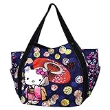 トートバッグ 和柄 キティちゃん HELLO KIITTY×DEARISIMI JAPAN KIMONO（ネイビー）