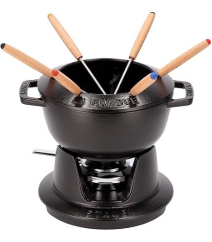 【LE CREUSET ル・クルーゼ】コンパクト　チーズフォンデュセットブラック 9N ル・クルーゼ フォンデュセット チーズフォンデュ鍋 鋳鉄ホーロー