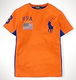 (ポロラルフローレン)POLO RALPH LAUREN ビッグポニーUSAフラッグ半袖Tシャツ　3T（100cm）オレンジ [並行輸入品]