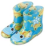 Plus Nao(プラスナオ) 子供用 長靴 レインブーツ レインシューズ 男の子 女の子 ベビー キッズ 猫 ウサギ カエル 雨具 ファー付き 雪遊び 1 19 カエルスカイブルー