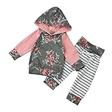 (プタス)Putars ベビー服 子供服 上下セット パーカー 長袖 女の子 花柄 ストライプ柄 可愛い 春 秋 スポーツ 運動会 旅行 記念日 プレゼント 3-18ヶ月