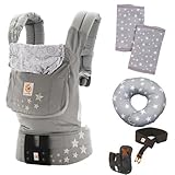 Ergobaby SG新仕様 【日本正規品保証　日本限定ベビーウエストベルト付】エルゴベビー・ベビーキャリア ギャラクシーグレー ベビーまくらセット（よだれパッド＋ドーナツ枕付き）