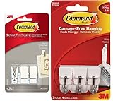 コマンドスプリングクリップ、クォーツ、3-clips ( 17089q-es ) withコマンドワイヤフック、スモール、ホワイト、3-hooks ( 17067es )