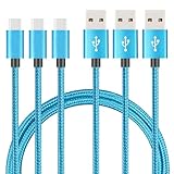 USB Type C タイプｃ ケーブル 短い 【3本セット 0.5m】 50cm 60W 5A急速充電 ナイロン編み QC2.0/3.0/4.0対応 USB2.0ケーブル アンドロイド充電コード Samsung Galaxy S21/S22/S23,Pixel 7/8，その他 Android等USB-C機器対応