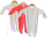 フランクの女の子の赤ちゃん3パックのボタンフロントスリーパーsleepsuitsロンパースのランダムな色 (0-3M)