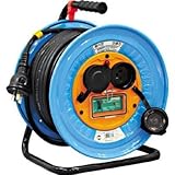 日動工業:日動 電工ドラム 防雨防塵型三相200V アース漏電しゃ断器付 30m DNW-EB330-20A 型式:DNW-EB330-20A
