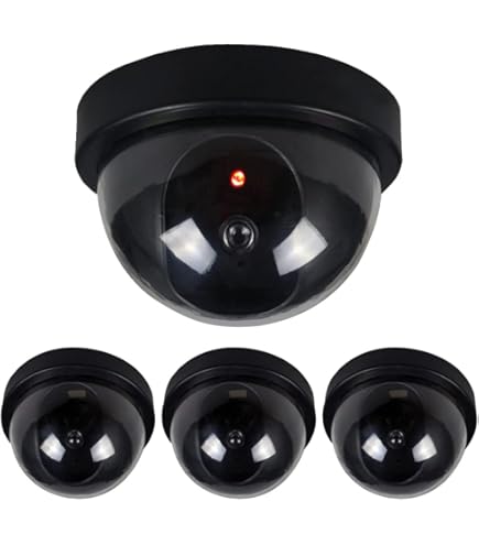 ドーム型 ダミー監視カメラ 2個　フェイク　いたずら 防犯対策 LED点滅 Amazon.co.jp: ドーム型ダミーカメラ 4個セット 監視カメラ 防犯