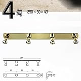 ソリッド真鍮壁マウントローブフックセット真鍮にゴールドカラーメッキフックバスルームハードウェア 4 Hooks ゴールド G-214-A