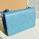 お財布ポシェット ミニショルダー バッグ ブルー BLUE 長財布 ショルダーウォレット 3Way Wallet 22628 セパレート式お財布ポーチ