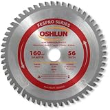 Oshlun SBFT-160056A 160mm 56 Tooth FesPro Non Ferrous TCG Saw Blade with 20mm Arbor for Festool TS 5