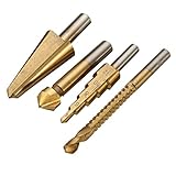 ランフィー 4つの6mm の鋸のドリル穴のリーマ 8-20mm の傘はドリルをあける 5-12mm のステップドリル 12.4 mm 90 度面取りカッタービット
