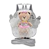C-Weiwei 迷子ヒモ付き クマ キッズリュック 赤ちゃん エンジェル ベビーリュック 子供 リュックサック 迷子防止 リード 保育園 誕生日プレゼント ギフト 出産祝い 男の子 女の子 1歳 か