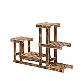 RBHJZ 炭化木製の花のラック、複数階の床、リビングルームの屋内の花のラック、siaze95x24x70cm A+ ( 色 : Carbonized color )