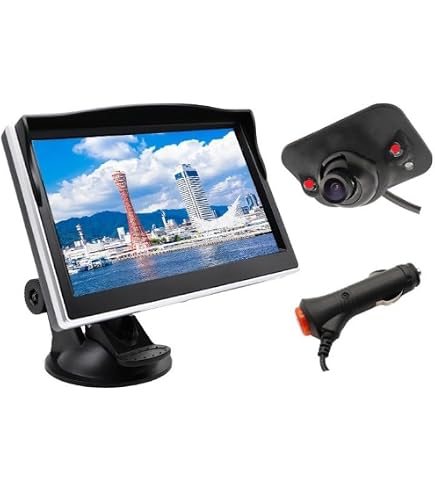 Amazon.co.jp: 9.1インチルームミラーモニター、1080P 12V/24V対応AV1