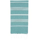 Cacala 100% Cotton Pestemal Turkish Bath Towel, 37 x 70, Aqua