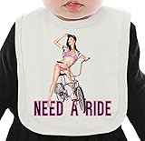 Need A Ride On A Bike ネクタイを有する有機ビブ Medium