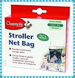 CLIPPASAFE STROLLER/PRAM/CARRYCOT NET BAG IN BLACK/NAVY EASY-FIT (Black) by Clippasafe