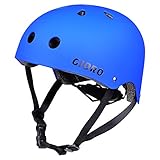 GIORO スポーツヘルメット サイズ調整可能 アイススケート スケートボード 自転車 保護用ヘルメット 子供大人兼用  (ブルー, M)