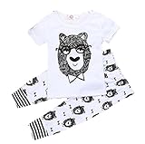 ベビー服 Tシャツ 長袖 長ズボン 上下セット キッズ セットアップ パジャマ 子供服 クマ プリント UB (90)