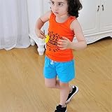 Karchi ベビー服 子ども服 子供の夏季パンツ 春夏 無地 ショートパンツ 可愛い 綿ショートパンツ 女の子 男の子兼用 出産祝い プレゼント (120, スカイブルー)