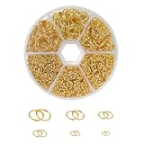 Arti-Cipes 二重丸カン 4mm/5mm/6mm/8mm/10mm/12mm 6種 約690個 ジャンプリング 金具 基礎パーツ キーホルダー パーツ スプリットキーリング 鉄製 DIY用 クラフト用品 ブレスレット (ゴールド)