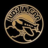 飛行機 kids in car カッティング ステッカー ゴールド 金