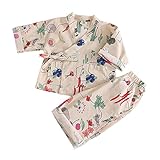 男の子 女の子|ベビー|浴衣|甚平 (90cm, ベージュ)