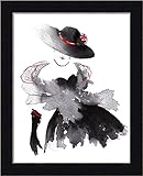 イブニングアウトI Rachel McNaughton水彩ファッションイラストレーションブラックドレスFramed印刷壁アート GOG-GOGP15319-B-11x14