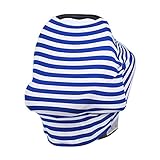 授乳ケープ 授乳カバー 大きめサイズ コットン生地 ガーゼ生地 多機能 出産準備 360℃安心 highdas モダイル ブルー