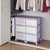 収納チェスト カラフル 深型 ３段 ２個組 バイオレット