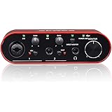 BOMGE BMG11S USB オーディオ インターフェイス (24 ビット/192 kHz)、XLR、48 V ファンタム電源付き — 高忠実度、スタジオ品質のレコーディング… (赤)