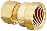 Brasscraft 66-6-6X 3/8 OD by 3/8-Inch Female Reducing Adapter Lead-Free, Rough Brass by BrassCraft