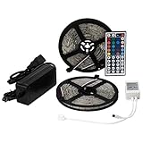 BZONE 10 M RGB LEDストリップライトランプキット、2パックの5 M 150 SMD 5050防水粘着テープwith LED 44キーIRリモートコントローラとDC 12 V 6 A電源