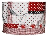 Taftan Checkered Cat Red Lampshade Fabric (Black) by Taftan