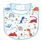 今治タオル きょうりゅう 片面ガーゼ ベビータオル isso ecco (スタイ, ブルー)