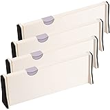 TREE.NB 11"-17" 4PCS Expandable Drawer Dividers, Adjustable Dresser Drawer Divider, Drawer Organizer Silverware and Utensils 