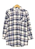 imb-so867-611 L Ivory/Brown(3) (ヨンユー)4u ネルシャツ チェックシャツ チュニック imb-so867-611