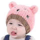 子供の帽子　歌を愛する　ニットカシミア帽子　プラスベルベットのパッド入り柔らかい子供用帽子 (ピンク)