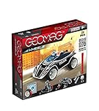 Geomag Wheels 21-Piece Police Transportation Vehicle Magnetic Construction Building Toy, Squad Car [