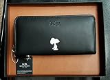 スヌーピー コーチ 財布 ブラック ピーナッツ Coach X Peanuts Leather Accordion Zip Black Wallet Snoopy [並行輸入品]