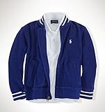 POLO RALPH LAUREN(ポロラルフローレン)コットンテリーベースボールジャケット　6（120cm）ブルー [並行輸入品]