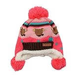 ベビー/子供手作りニット冬暖かい帽子/キャップ6-20ヶ[ピンク]