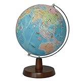 昭和カートン 地球儀 球径21cm 21-HAW 行政図 絵入りひらがなタイプ 木製台座