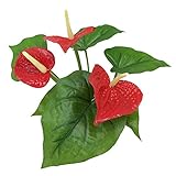 MIRACLE 観葉植物 造花 リアルプラント 小型 人工 部屋 リアル 会社 緑 フェイクグリーン ( レッド ) MC-HONGZ-RD