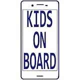 14色 KIDS ON BOARD Android ステッカー LINE【KIDS IN CAR スマホ モバイル xperia アンドロイド 携帯 電話 シンプル 赤ちゃん 男の子 女の子】 (ブル