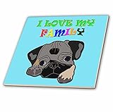 3droseリナピロ – キッズ – I Love My Family。Doggy。Puppy。ファミリ引用符。ブルー。 – タイル 6-Inch-Ceramic ct_238366_2