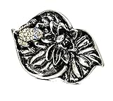 Carpe Diem Hardware 2570-9-78 In The Garden Chalice Double Lily Pad & Frog Large Knob with Swarovski