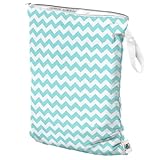 Planet Wise Wet Diaper Bag, Teal Chevron, Large by Planet Wise
